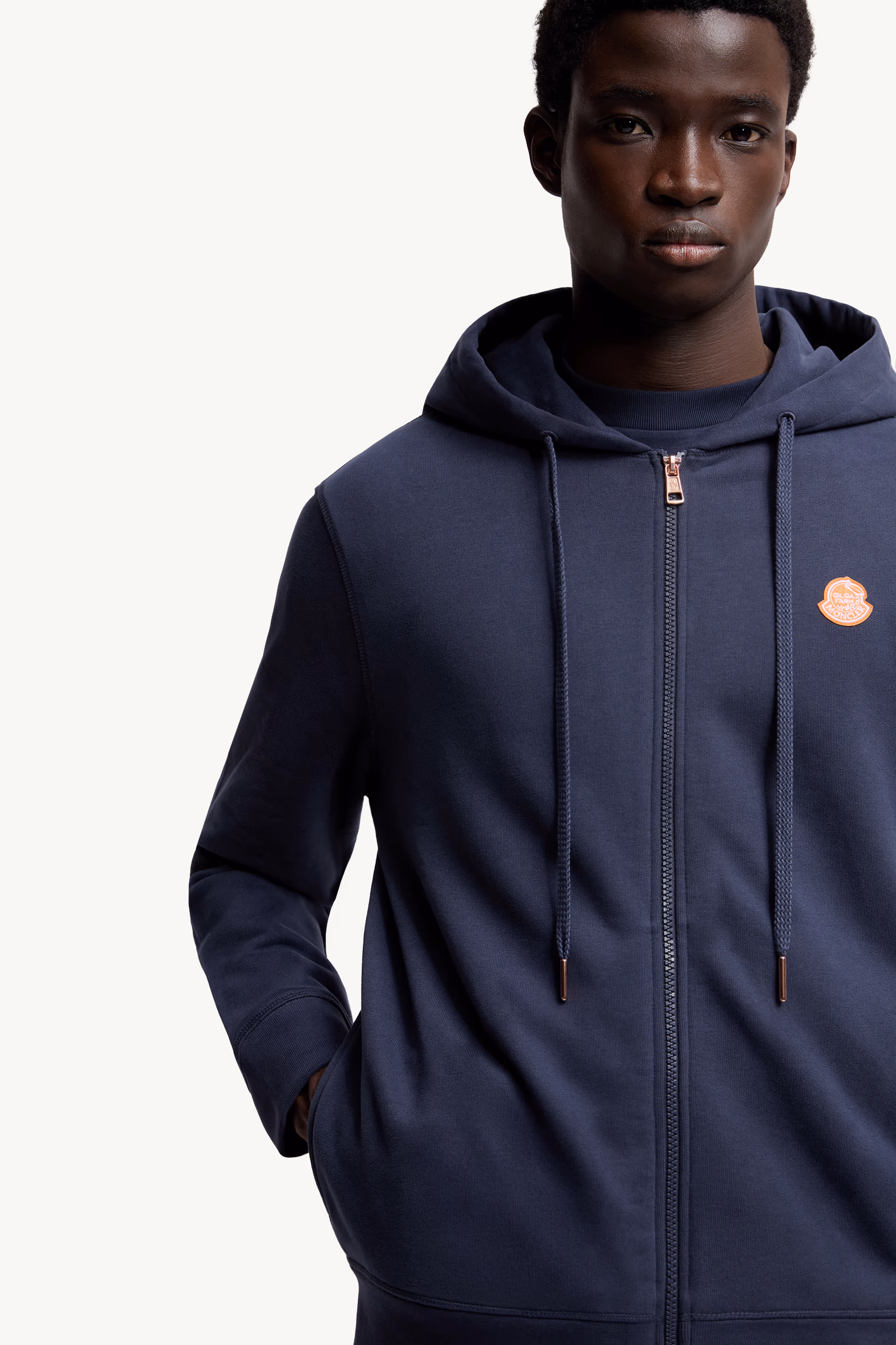 Moncler x Gilga Farm Designed by Donald Glover Cotton Zip-Up Hoodie Men Navy Blue Moncler 6